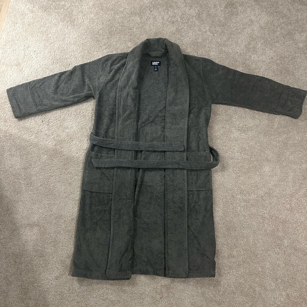 Lands End Men's Calf Length Turkish Terry Robe